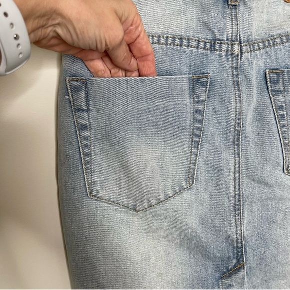 One Teaspoon Womens High Waist Super Fitted Distressed Denim Skirt junkyard 90’s - Picture 8 of 14